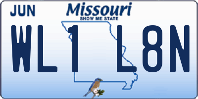 MO license plate WL1L8N
