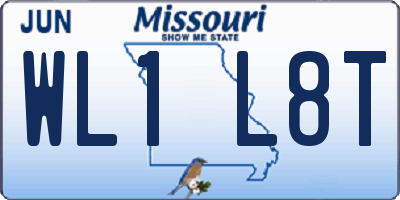 MO license plate WL1L8T