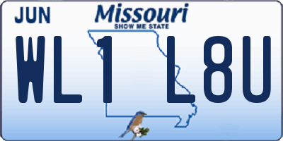 MO license plate WL1L8U