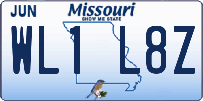 MO license plate WL1L8Z