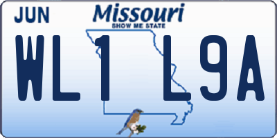 MO license plate WL1L9A