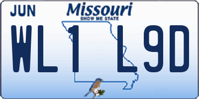 MO license plate WL1L9D
