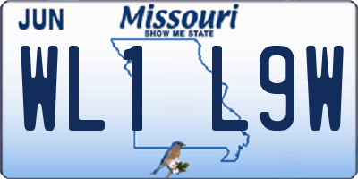 MO license plate WL1L9W