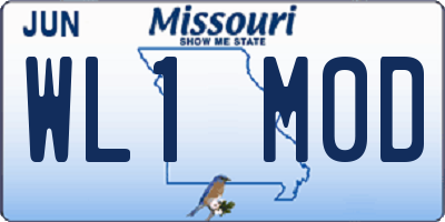 MO license plate WL1M0D