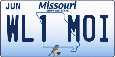 MO license plate WL1M0I