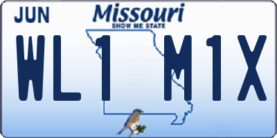 MO license plate WL1M1X