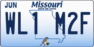 MO license plate WL1M2F