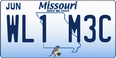 MO license plate WL1M3C