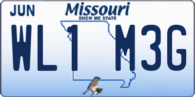 MO license plate WL1M3G
