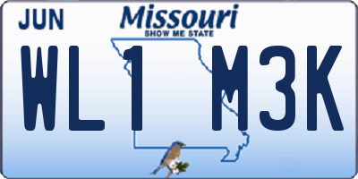 MO license plate WL1M3K