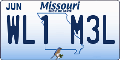 MO license plate WL1M3L
