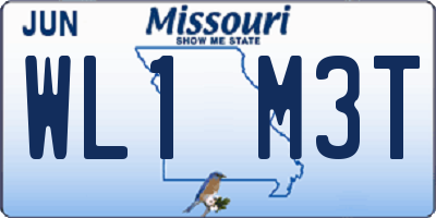 MO license plate WL1M3T