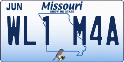MO license plate WL1M4A
