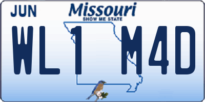 MO license plate WL1M4D