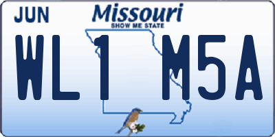 MO license plate WL1M5A