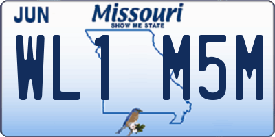 MO license plate WL1M5M