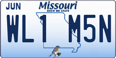 MO license plate WL1M5N