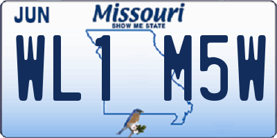 MO license plate WL1M5W