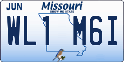 MO license plate WL1M6I