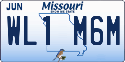MO license plate WL1M6M