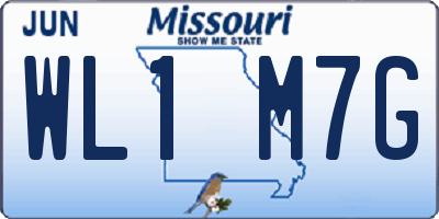 MO license plate WL1M7G