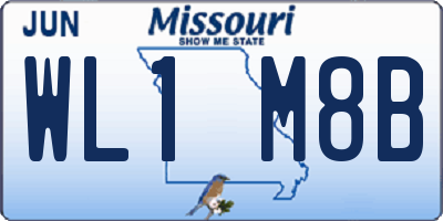 MO license plate WL1M8B