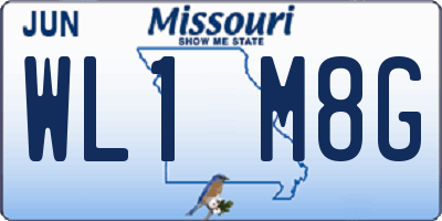 MO license plate WL1M8G