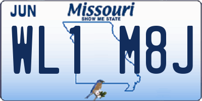 MO license plate WL1M8J