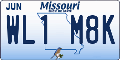 MO license plate WL1M8K