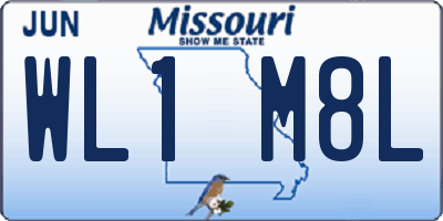 MO license plate WL1M8L
