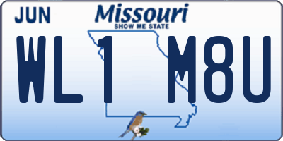 MO license plate WL1M8U