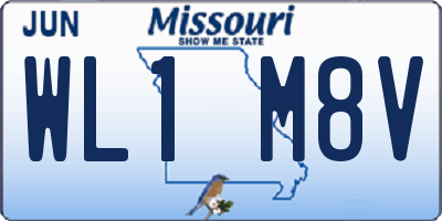 MO license plate WL1M8V