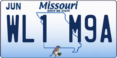MO license plate WL1M9A