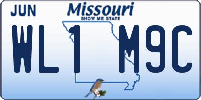 MO license plate WL1M9C