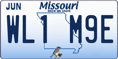 MO license plate WL1M9E