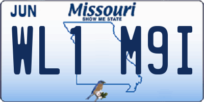 MO license plate WL1M9I