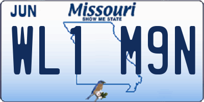 MO license plate WL1M9N