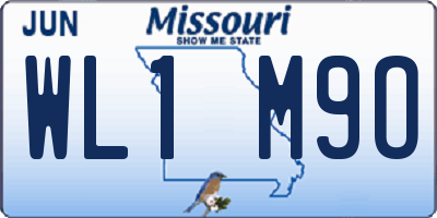 MO license plate WL1M9O