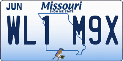 MO license plate WL1M9X