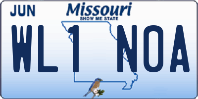 MO license plate WL1N0A