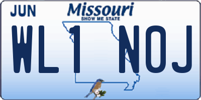 MO license plate WL1N0J