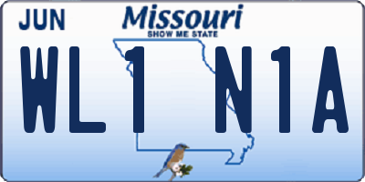 MO license plate WL1N1A