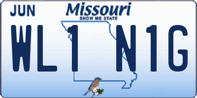 MO license plate WL1N1G