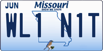 MO license plate WL1N1T