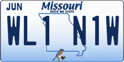 MO license plate WL1N1W