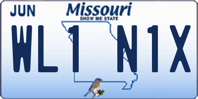 MO license plate WL1N1X