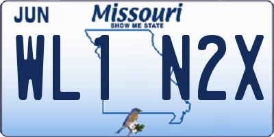 MO license plate WL1N2X