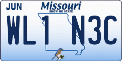 MO license plate WL1N3C