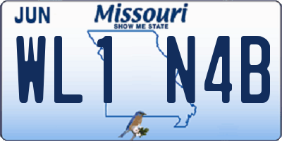 MO license plate WL1N4B
