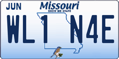 MO license plate WL1N4E